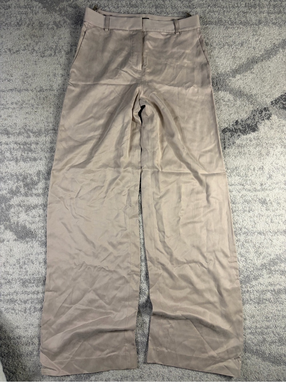 Massimo Dutti Women’s Beige Wide Leg Dress Pants Trousers Size 4 / EU 36